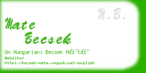 mate becsek business card